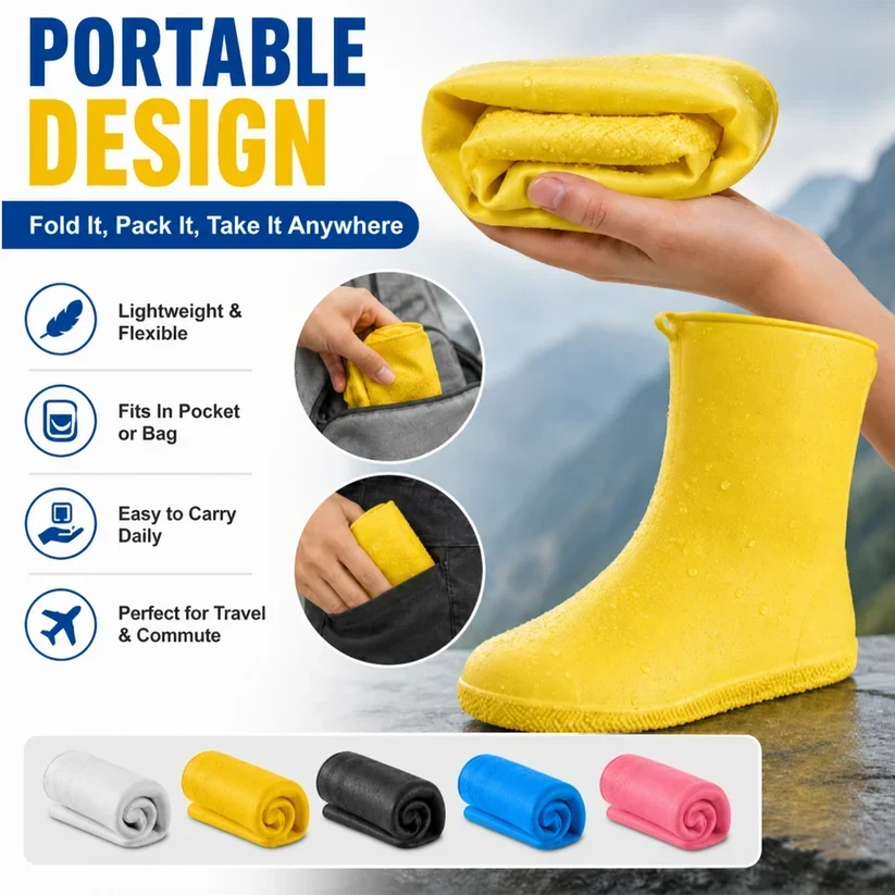 Stop Soaked Sneakers! Heavy-Duty Rain Shoe Covers – Anti-Slip & Fold Into Your Bag