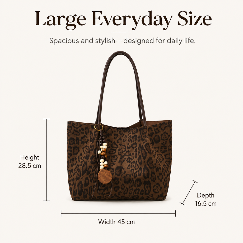 Velmora Leopard Tote – Spacious Everyday Style for Every Occasion