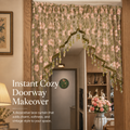 Embroidered Lace Doorway Curtain – Romantic Floral Beaded Sheer Panels