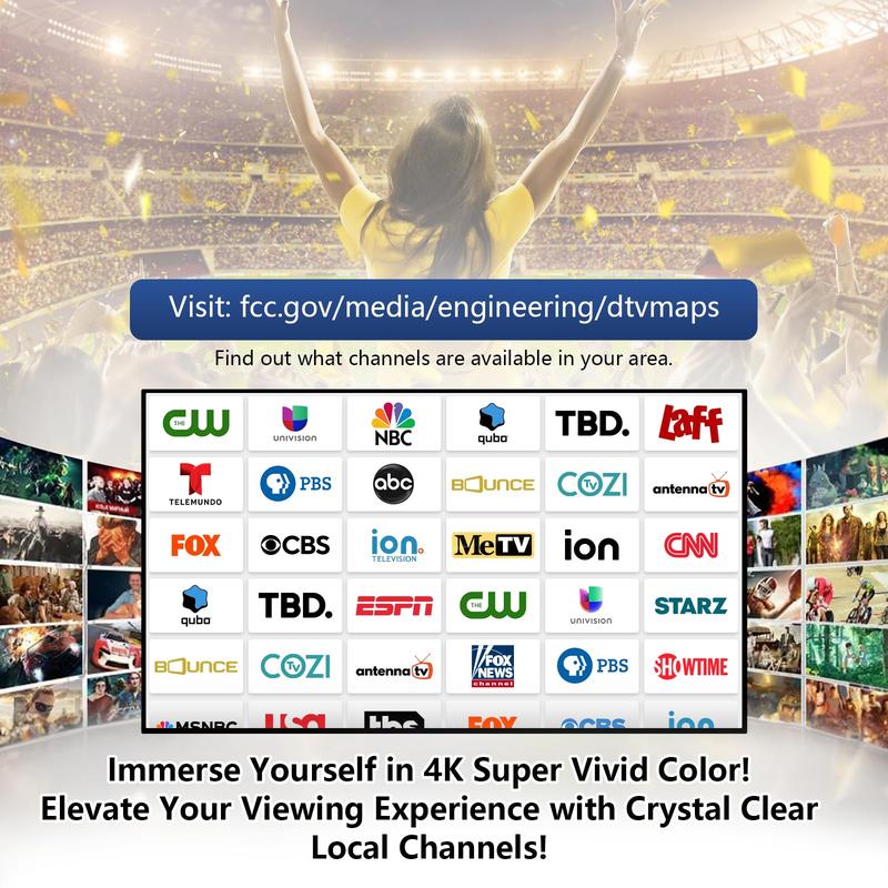 Indoor HDTV Antenna – Live Sports, News & Local TV Without Monthly Fees