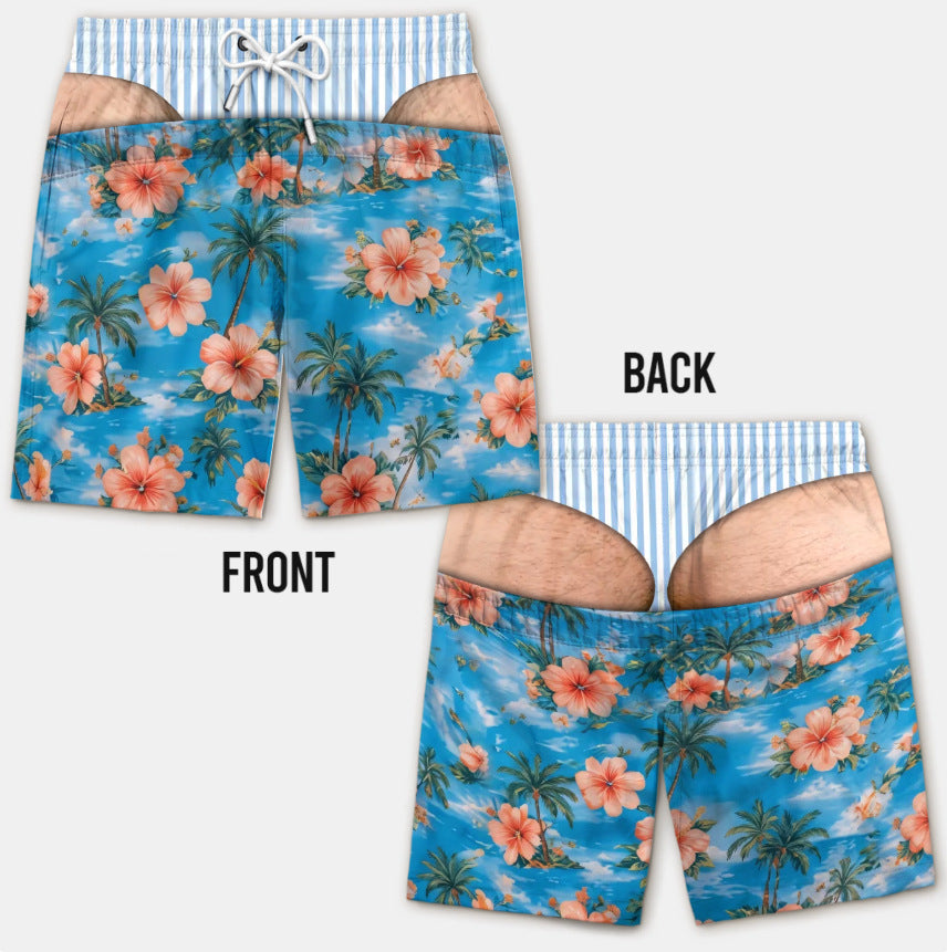 Custom Funny Patriotic Men Swim Trunks - Personalized Birthday Gifts For Husband, Son, Grandson, Brother, Grandpa, Dad, Yourself - Warning Wide Load