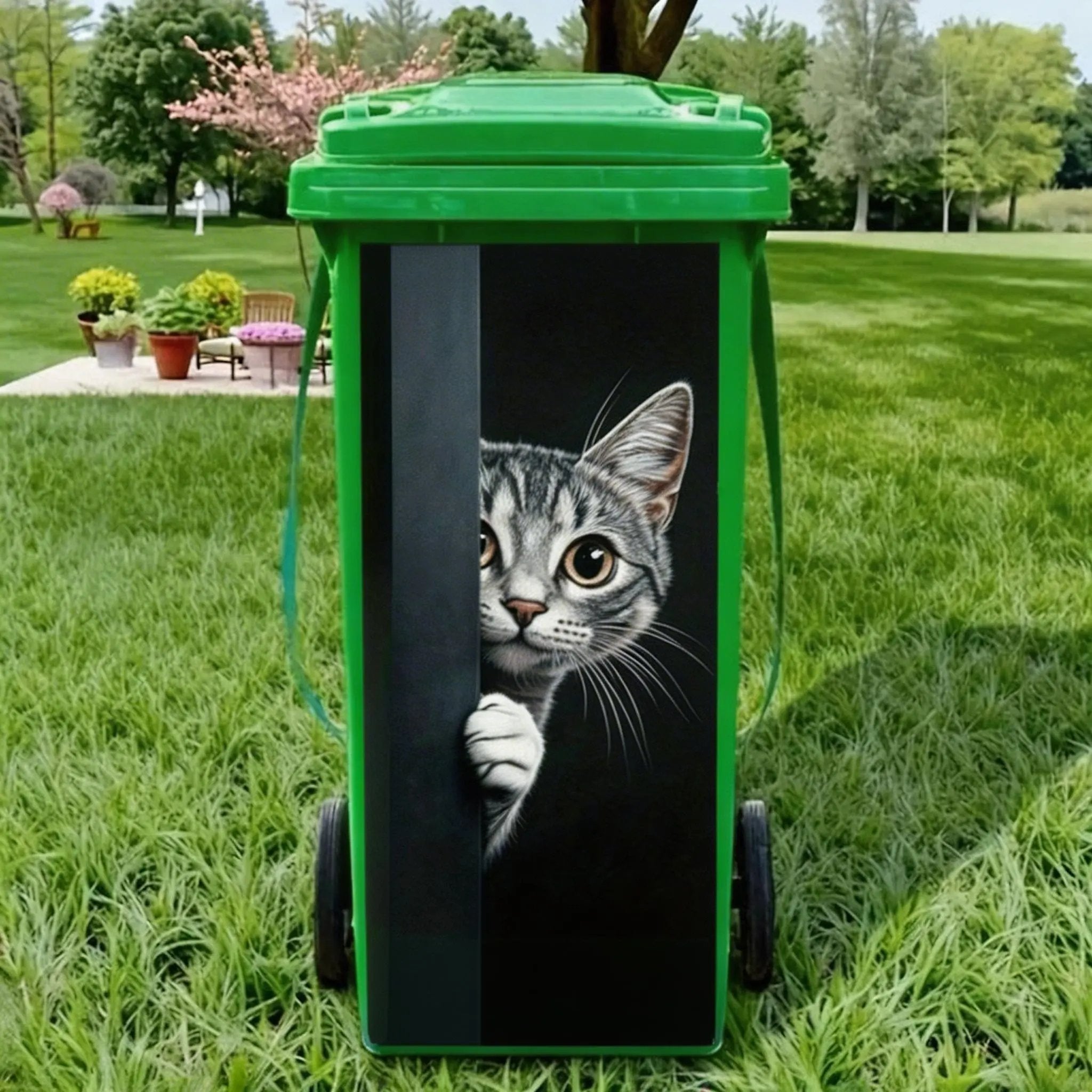 🗑️Creative Trash Can Sticker with Colourful Cartoon