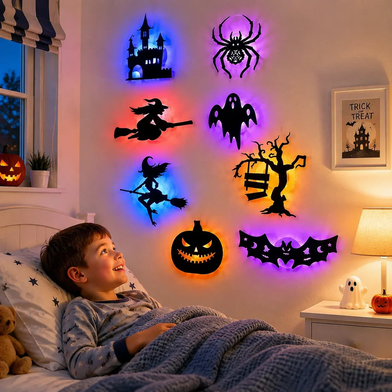 Halloween LED Silhouette Wall Light Stickers