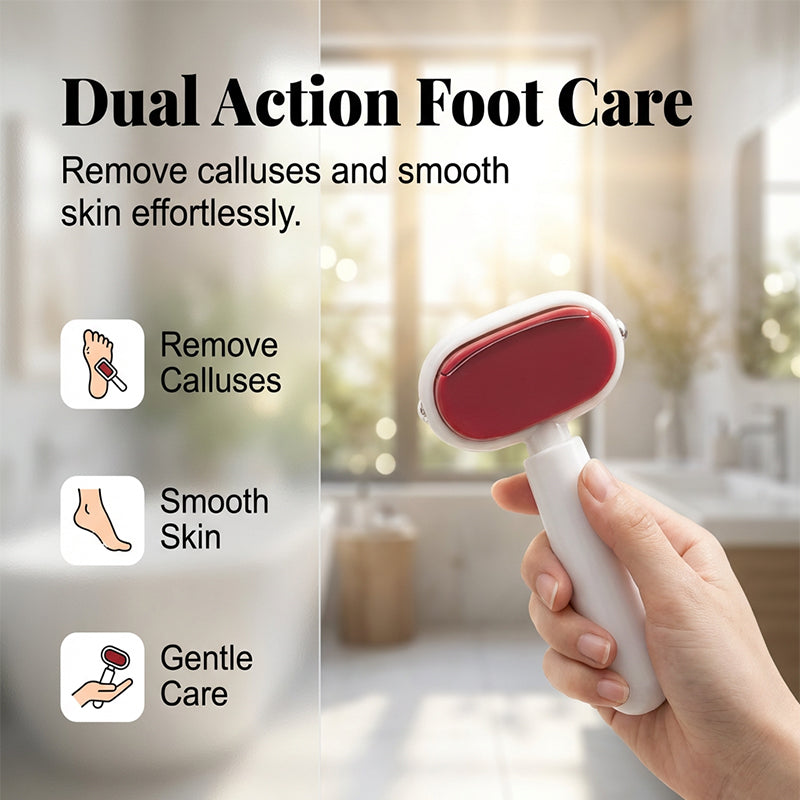 Dual‑Sided Foot Callus Remover, Replaceable Stainless Steel Blade Foot Scraper