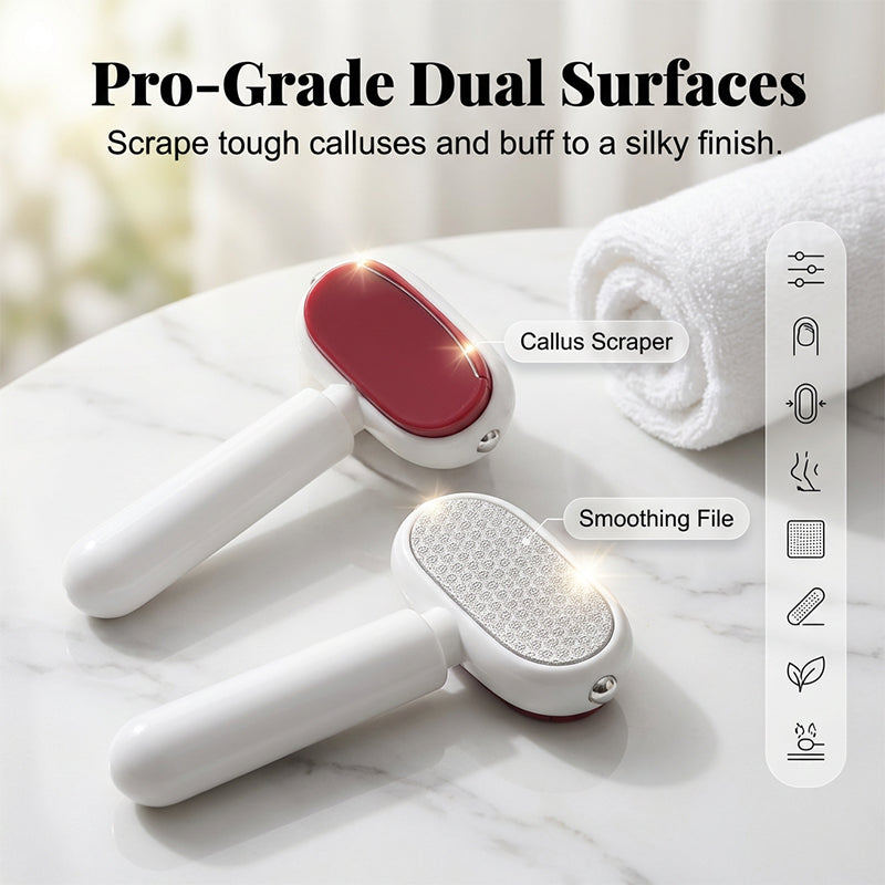 Dual‑Sided Foot Callus Remover, Replaceable Stainless Steel Blade Foot Scraper